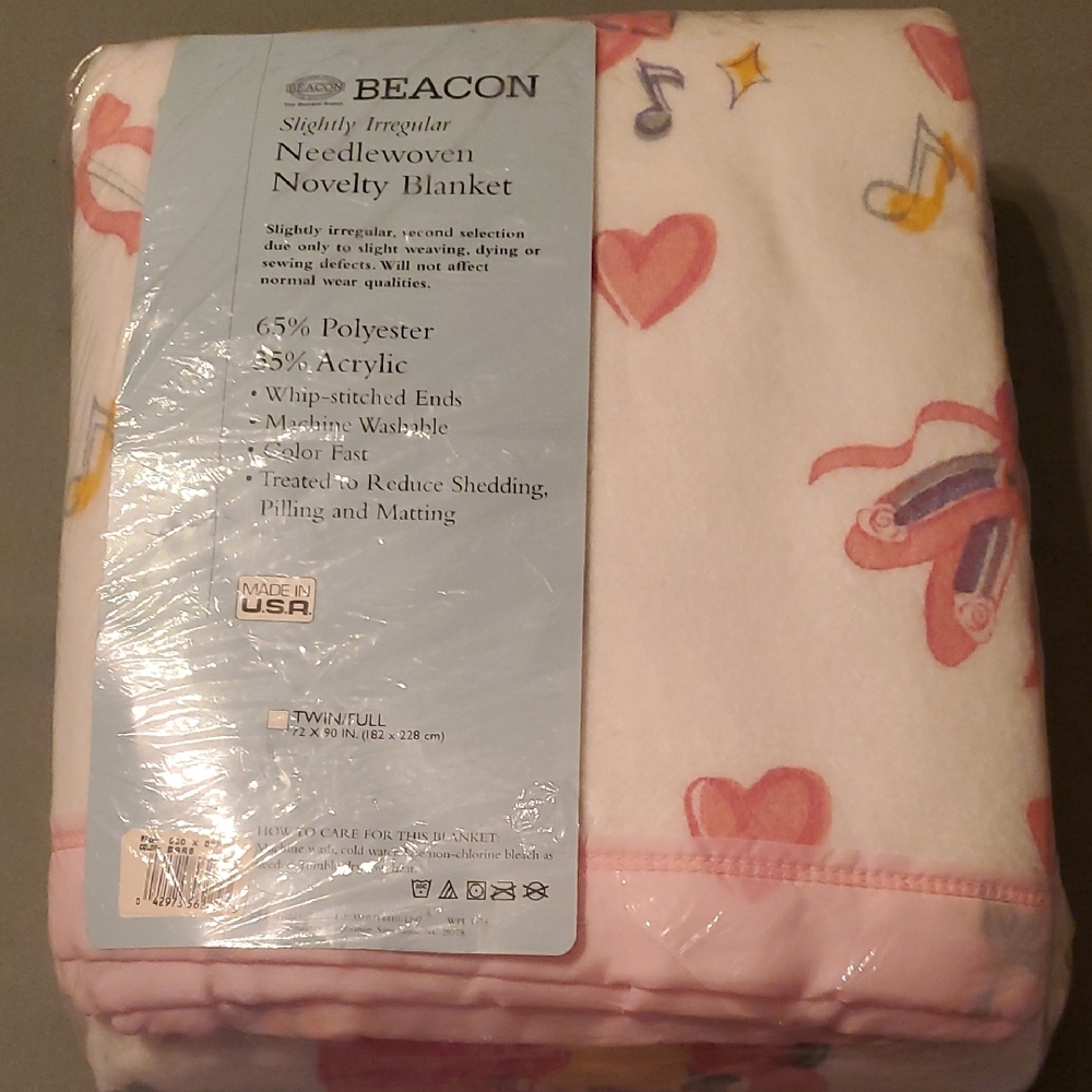 Vintage Ballerina Barbie Blanket, 1990's, In original packaging from Beacon.